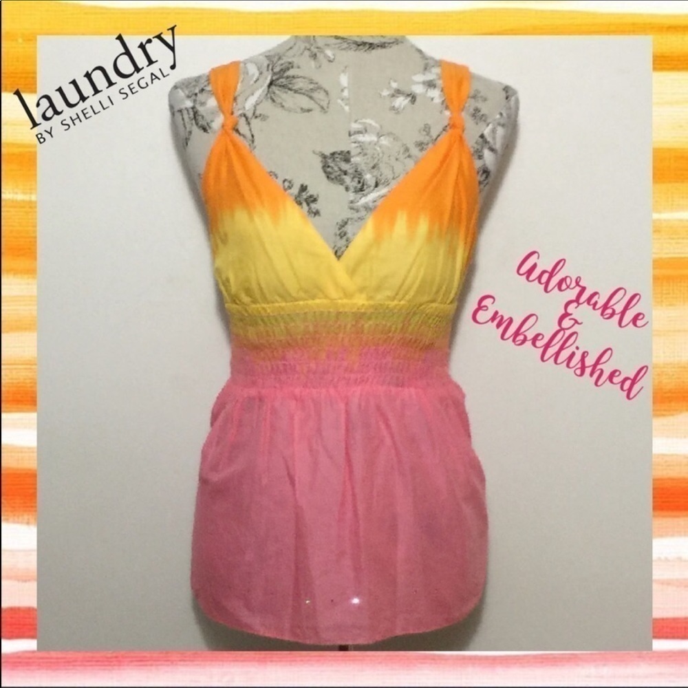 Laundry Ombré’ Embellished Top M